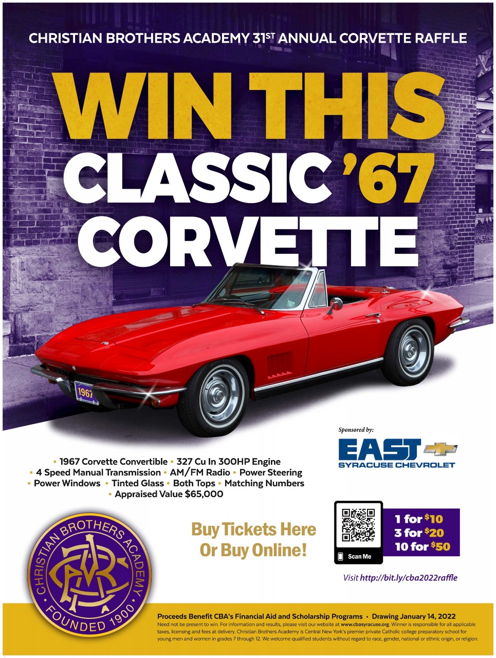 2021 Corvette Raffle near syracuse ny image of poster