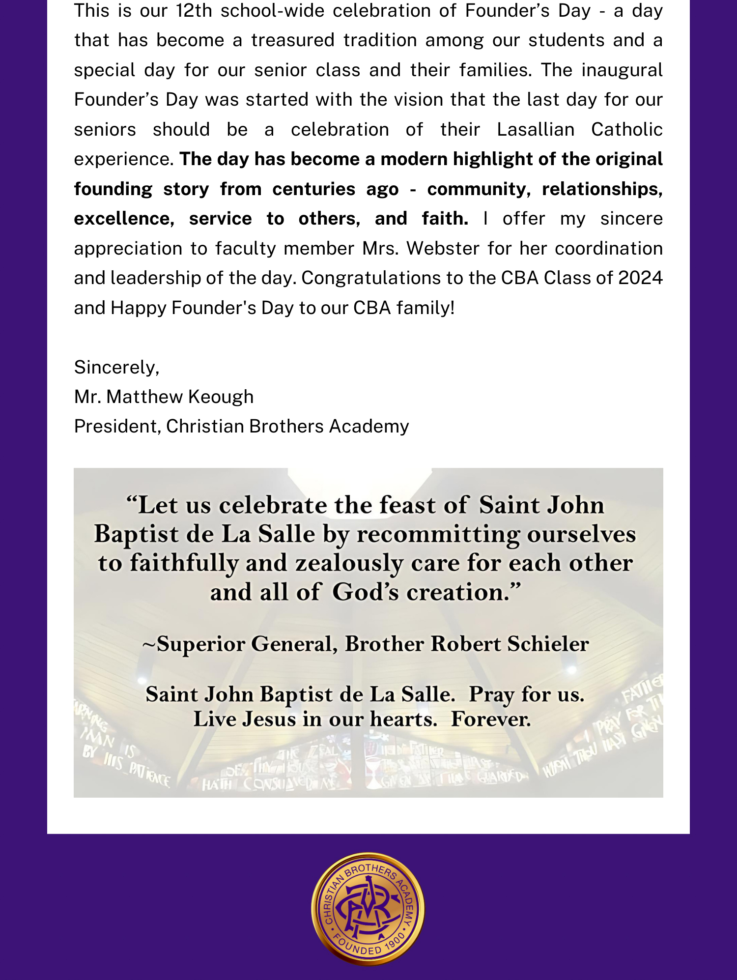 #LasallianLife : Founder’s Day