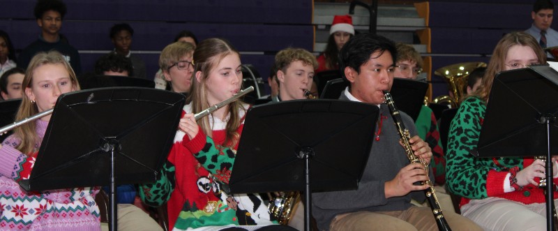 Group photo of CBA Brass Band Playing