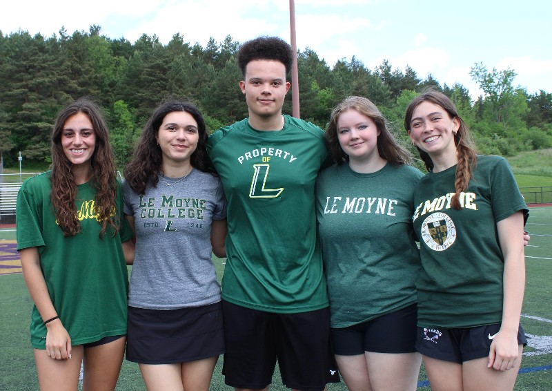 college bound class of 2024 destinations part 1 of 3 for cba students Julian Jones, Anna Kuehner, Alexandra Mancini, Nina Tangredi, Kelcie White, Leo Massaro going to LeMoyne College