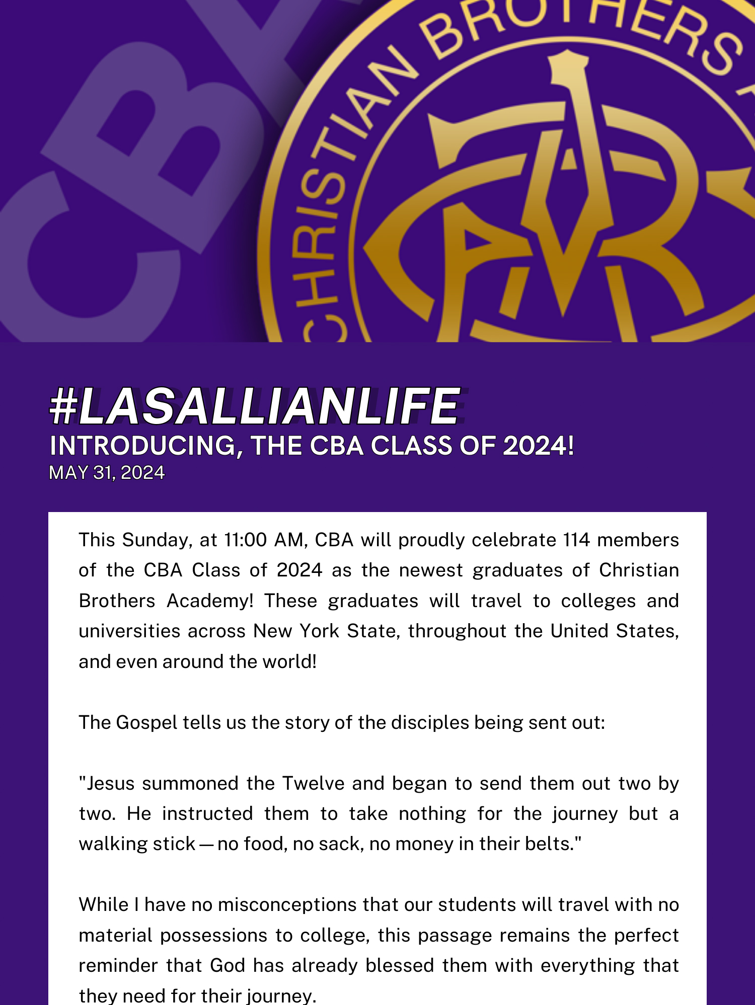 #LasallianLife : Introducing, the CBA Class of 2024!