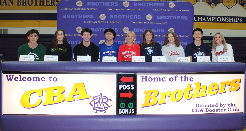 Nine Christian Brothers Academy student-athletes recently signed their letters of intent to continue their intercollegiate careers at Division I schools in the fall.