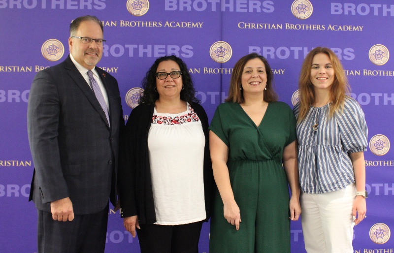 four new faculty members for cba near syracuse ny image of Mark Kay (Religion), Julissa Rosado (Math), Joumana Kalouch (French), and Danielle Drop (Religion).