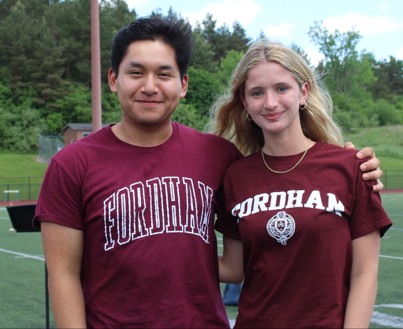 college bound class of 2024 destinations part 1 of 3 cba students Rebecca Bielass, Josh Culeton going to fordham university