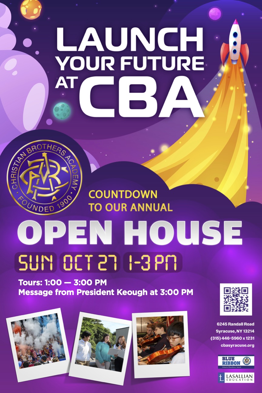 CBA's Annual Open House For Students Entering Grades 7-10 is Sunday, Oct. 27